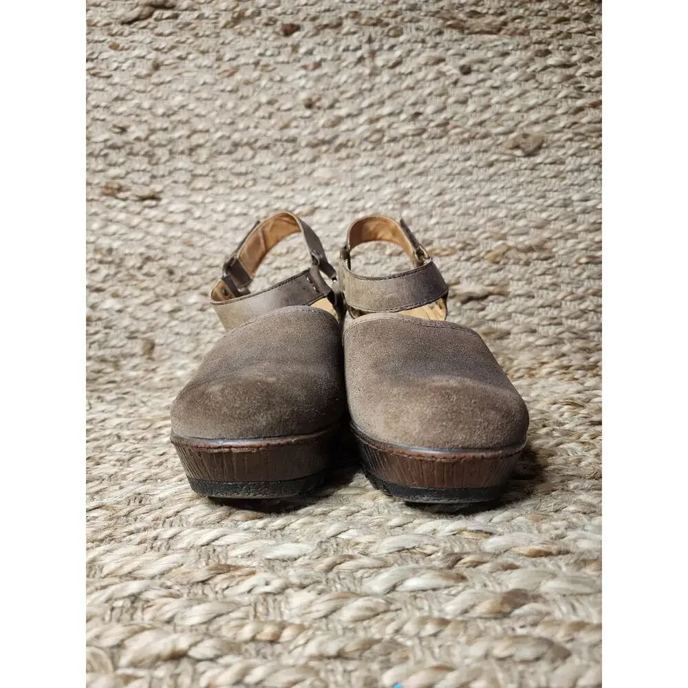 B.O.C. Rina Brown Suede Leather Platform Wedge Sandals Boho Women's Size 9 M